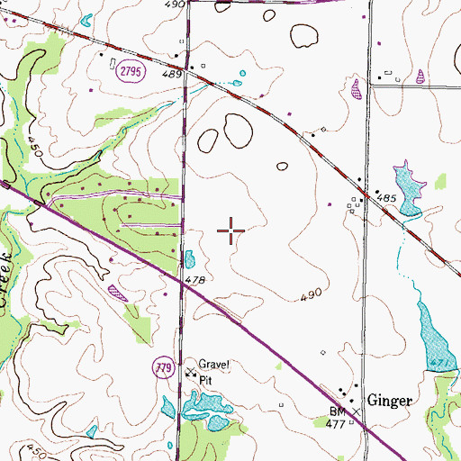 Topographic Map of Emory Division, TX