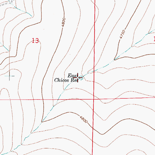 Topographic Map of East Chicos Reservoir, CO