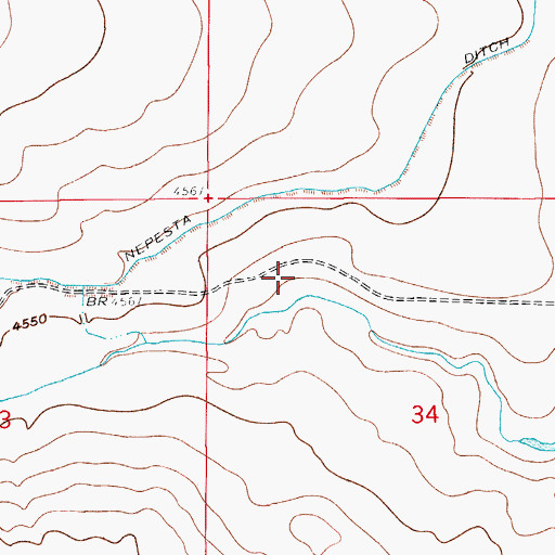 Topographic Map of Nepesta Ditch, CO