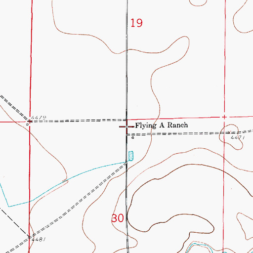 Topographic Map of Flying A Ranch, CO