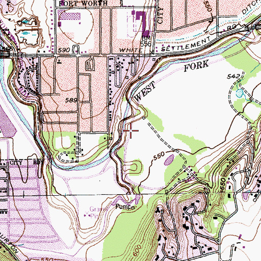 Topographic Map of Fort Worth Division, TX