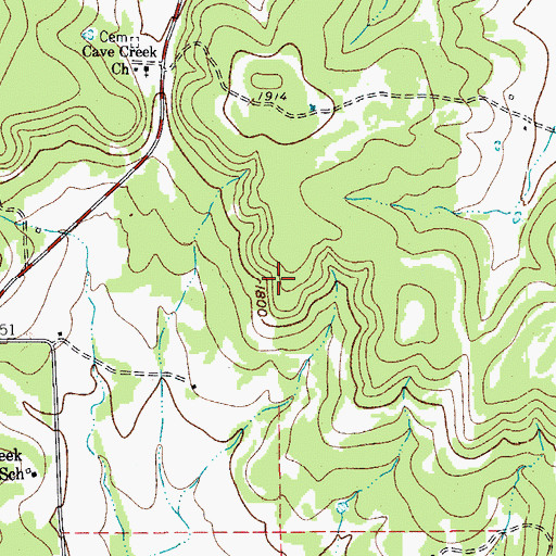 Topographic Map of Stonewall Division, TX