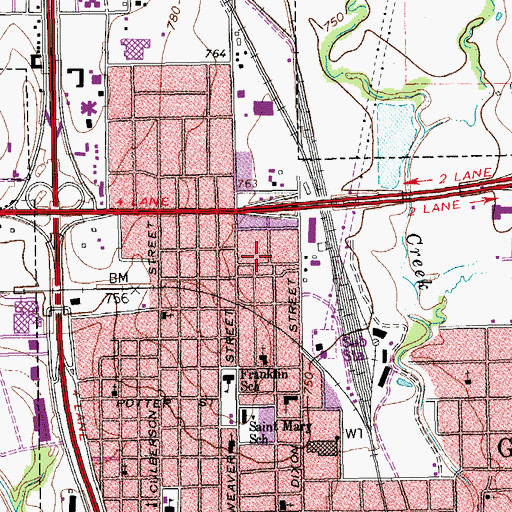 Topographic Map of Gainesville Division, TX