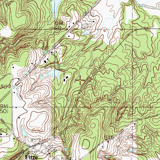 Topographic Map of Garrison Division, TX