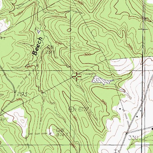Topographic Map of Gary City Division, TX