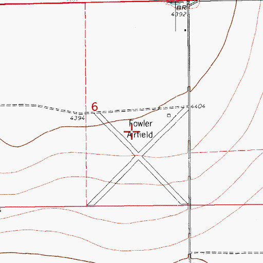 Topographic Map of Fowler Airport, CO