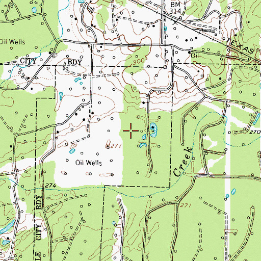 Topographic Map of Gladewater Division, TX