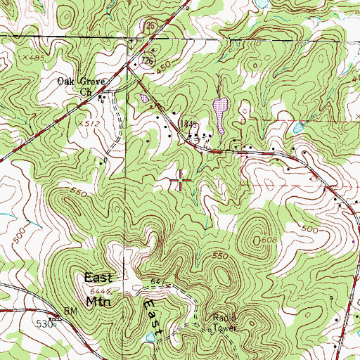 Topographic Map of Gladewater Division, TX