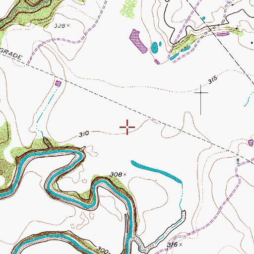 Topographic Map of Harwood-Ottine Division, TX