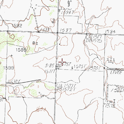Topographic Map of Goodlett Division, TX