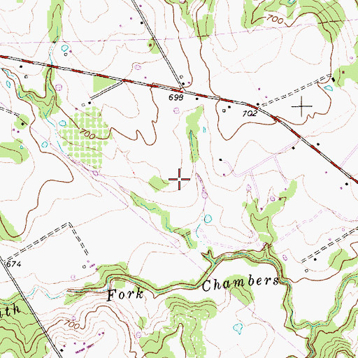 Topographic Map of Grandview Division, TX