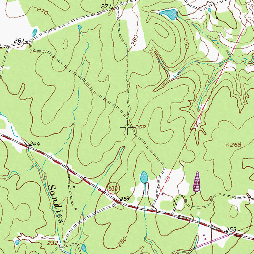 Topographic Map of Hallettsville Division, TX