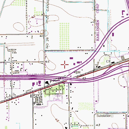 Topographic Map of Harlingen-San Benito Division, TX
