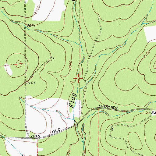 Topographic Map of Harper Division, TX