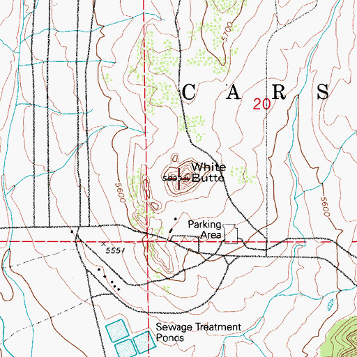 Topographic Map of White Butte, CO