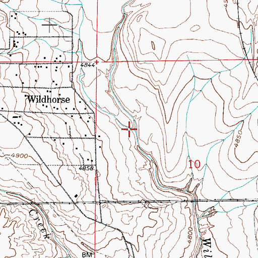 Topographic Map of Wild Horse Creek, CO