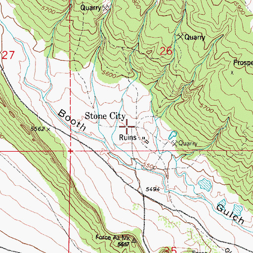 Topographic Map of Stone City, CO