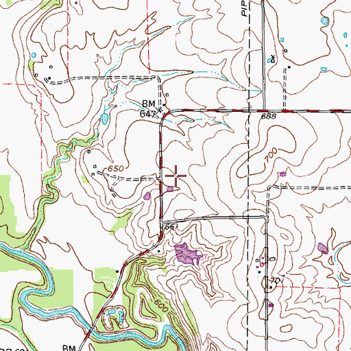 Topographic Map of Justin-Roanoke Division, TX