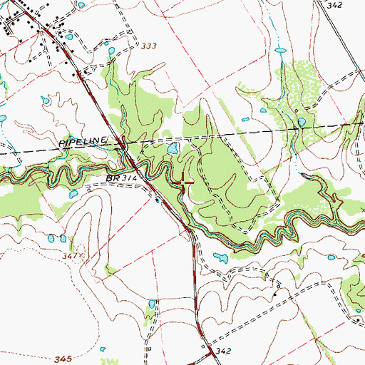 Topographic Map of Kerens Division, TX