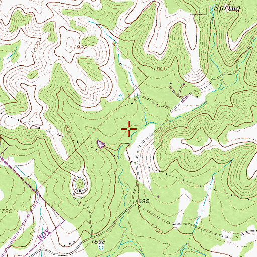 Topographic Map of Kerrville Division, TX