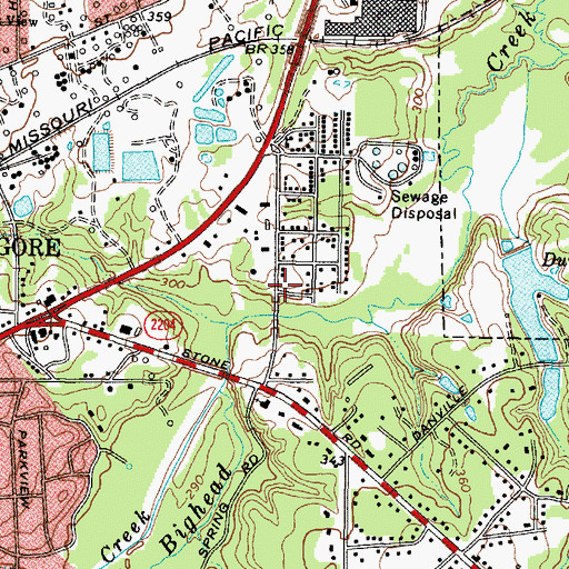 Topographic Map of Kilgore Division, TX