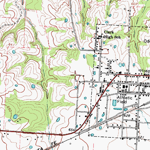 Topographic Map of Ladonia Division, TX