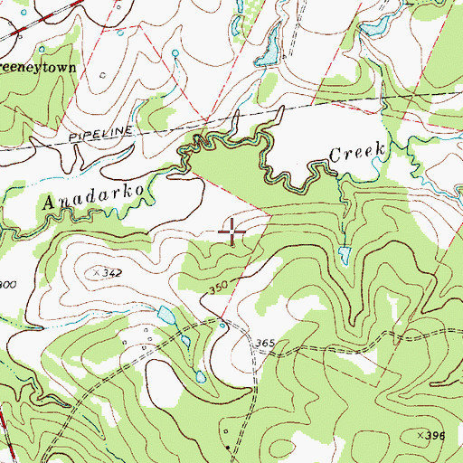 Topographic Map of Laneville Division, TX