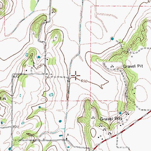 Topographic Map of Leonard Division, TX