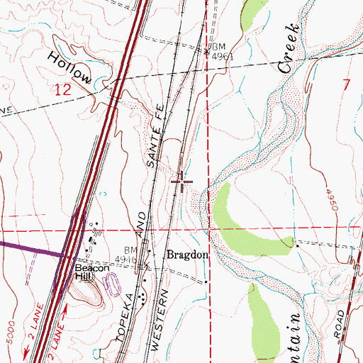 Topographic Map of Steele Hollow, CO