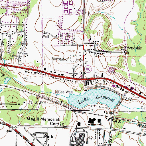 Topographic Map of Longview Division, TX