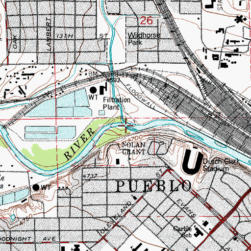 Topographic Map of Dry Creek, CO