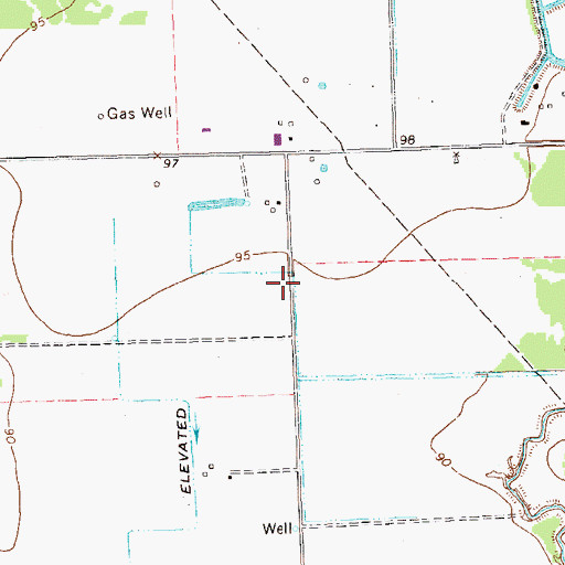 Topographic Map of Louise Division, TX