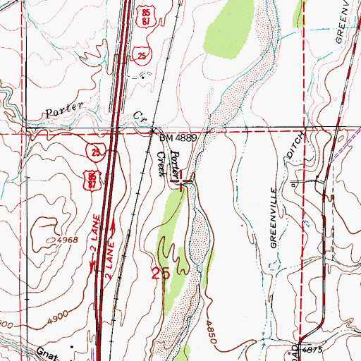 Topographic Map of Porter Creek, CO