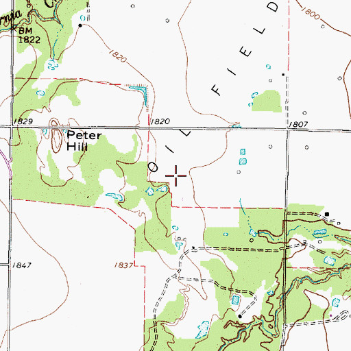Topographic Map of McCaulley Division, TX