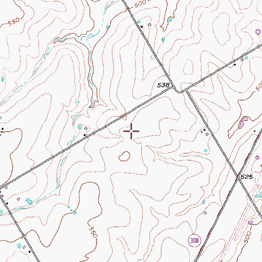 Topographic Map of Malone-Penelope Division, TX