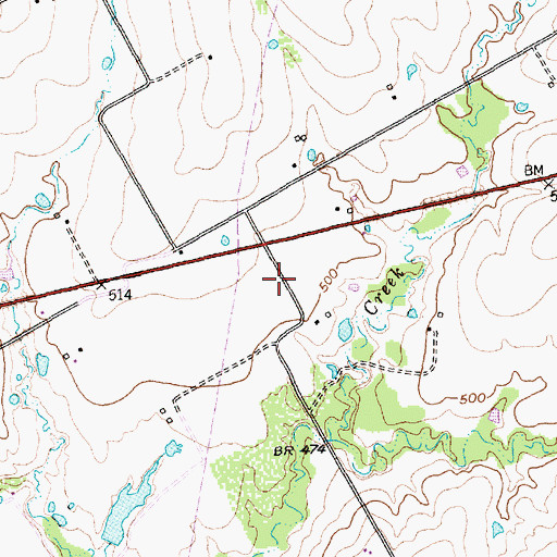 Topographic Map of Mart Division, TX
