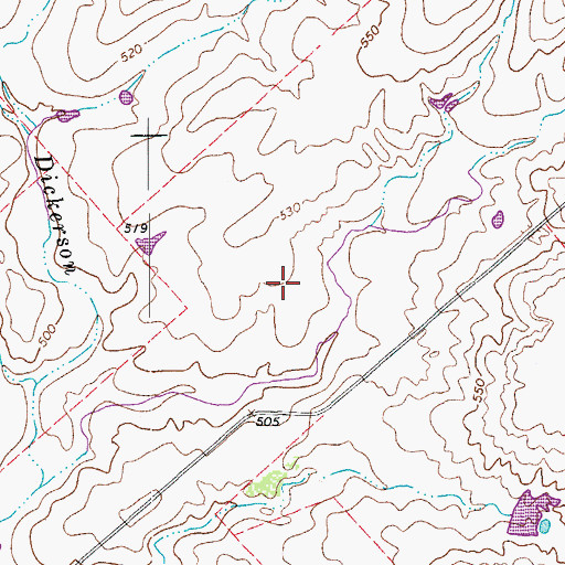 Topographic Map of Martindale Division, TX