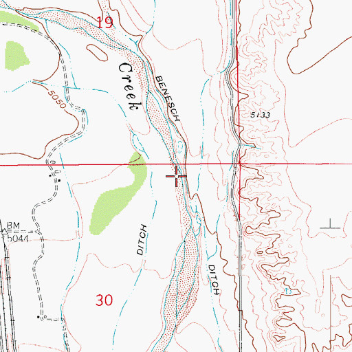Topographic Map of Benesch Ditch, CO