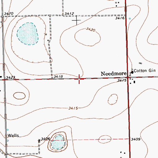 Topographic Map of Meadow Division, TX