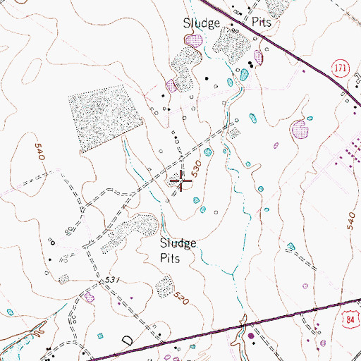 Topographic Map of Mexia Division, TX