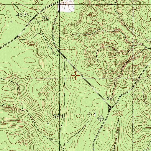 Topographic Map of Milam Division, TX