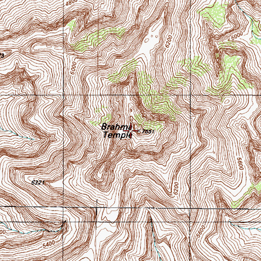 Topographic Map of Brahma Temple, AZ