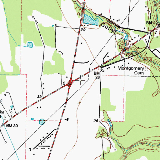Topographic Map of Mont Belvieu Division, TX