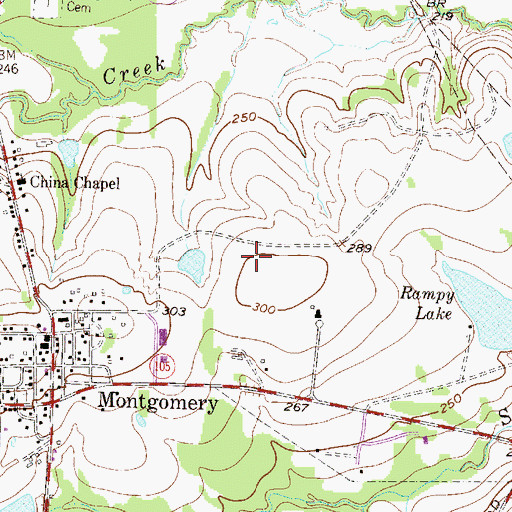 Topographic Map of Montgomery Division, TX