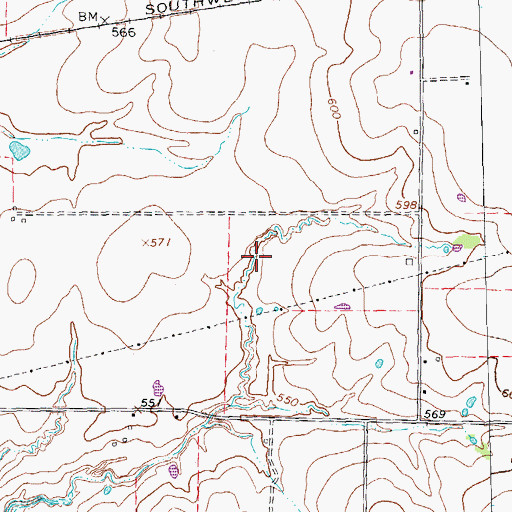 Topographic Map of Nevada Division, TX