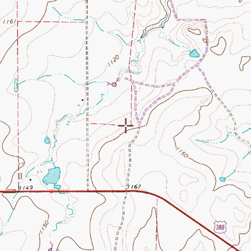 Topographic Map of Newcastle Division, TX