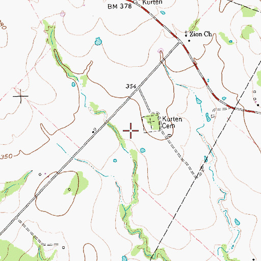 Topographic Map of Northeast Brazos Division, TX