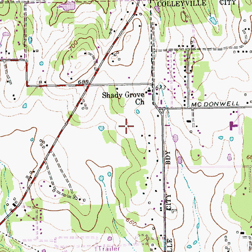 Topographic Map of Northeast Tarrant Division, TX