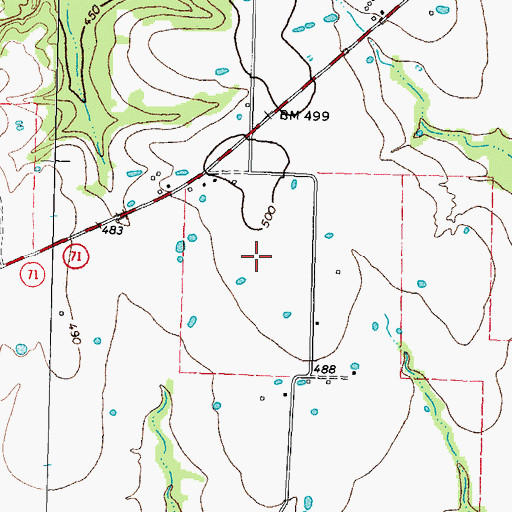 Topographic Map of North Hopkins-Sulphur Bluff Division, TX