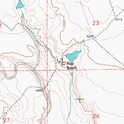 Topographic Map of May Ranch, CO
